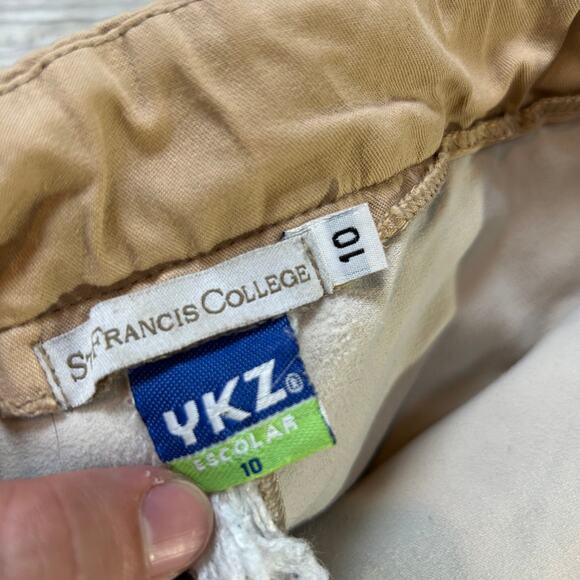 VTG Pleated Khaki Skort Built-In Shorts Mini Skirt Y2K Preppy Tenniscore Beige - Picture 6 of 6